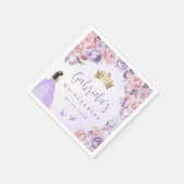 パープル赤面フローラキンセアニラパーティー スタンダードカクテルナプキン (角)