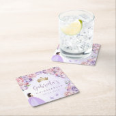 パープル赤面フローラキンセアニラ スクエアペーパーコースター (インサイチュ)