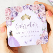 パープル赤面フローラキンセアニラ スクエアペーパーコースター