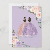 パープル赤面フローラバラツインズシルバーキンセアニラ 招待状 (裏面)