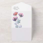 パープル赤面ポピーフローラ オールインワン招待状 (外側)