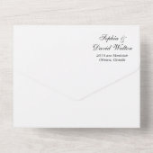 パープル赤面ポピーフローラ オールインワン招待状 (裏面)