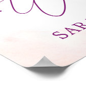 パープル赤面ワイルドサファリアニマルズ誕生日へようこそ ポスター (角)