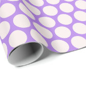 パープル赤面水玉模様モダンラッピング紙 ラッピングペーパー (ロールコーナー)