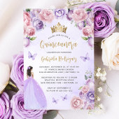 パープル赤面金ゴールドフローラウォーターカラーキンセアニラ 招待状