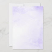 パープル赤面金ゴールドフローラウォーターカラーキンセアニラ 招待状 (裏面)