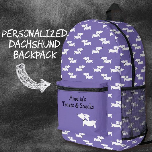 パープル踊りダックスシャントバッグウィーナードッグママ プリントバックパック