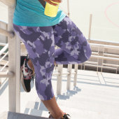 パープル軍隊アーミーカモフラージュ迷彩柄 カプリレギンス