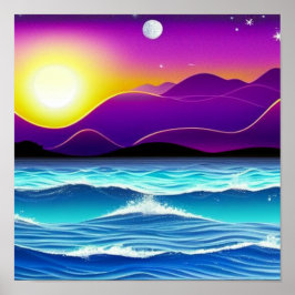 パープル転がズ・ヒルズ・バイ・ザ・海・ポスター ポスター