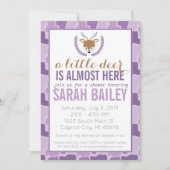 パープル迷彩柄リトルディアベビーシャワー招待状 招待状 (正面)