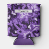 パープル迷彩柄缶ボトルストックールクスタッファー 缶クーラー (正面)