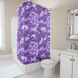 パープル迷彩柄 シャワーカーテン
