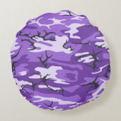 パープル迷彩柄 ラウンドクッション (裏面)