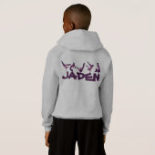 パープル通りダンサー（任意の名前を追加！）フード付きスウェットシャツ (裏面フル)