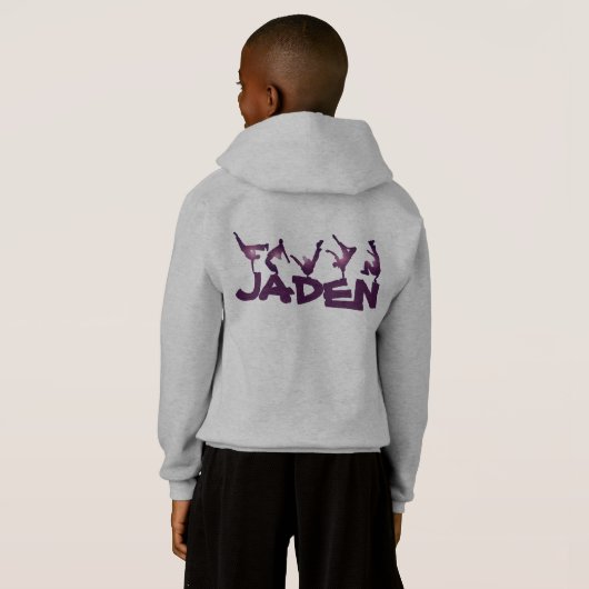 パープル通りダンサー（任意の名前を追加！）フード付きスウェットシャツ (裏面フル)