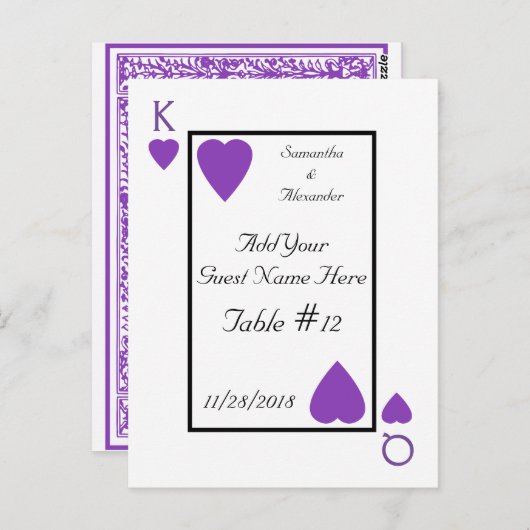 パープル遊のカードキング/クイーンテーブル座席表 ポストカード (正面/裏面)