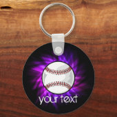 パープル野球;ソフトボール キーホルダー (正面)