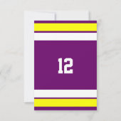 パープル金ゴールドとホワイトチーム誕生日招待状 招待状 (裏面)