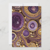 パープル金ゴールドアガテサプライズ50th誕生日パーティー 招待状 (裏面)