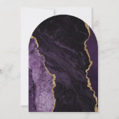 パープル金ゴールドアガテダークアーチ結婚式招待状 招待状 (裏面)