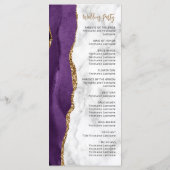 パープル金ゴールドアガテマーブルスクリプト結婚式 プログラム (裏面)