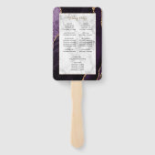 パープル金ゴールドアガテマーブル結婚式 プログラム ハンドファン (裏面)