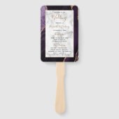 パープル金ゴールドアガテマーブル結婚式 プログラム ハンドファン (正面)