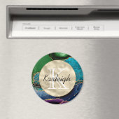 パープル金ゴールドアクアグリーンモノグラム マグネット (インサイチュ (食洗機))