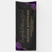 パープル金ゴールドアゲイト暗いお祝い卒業 横断幕 (縦)