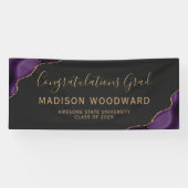 パープル金ゴールドアゲイト暗いお祝い卒業 横断幕 (横)