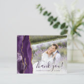 パープル金ゴールドアゲカスタムート写真ありがとう ポストカード (スタンド正面)