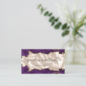 パープル金ゴールドアゲートアイボリーラグジュアリー 名刺 (スタンド正面)