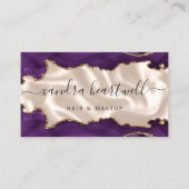 パープル金ゴールドアゲートアイボリーラグジュアリー 名刺 (正面)