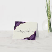 パープル金ゴールドアゲートアイボリー結婚リザーブドズプレイス カード (正面)