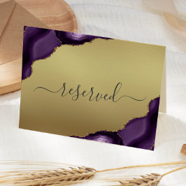 パープル金ゴールドアゲートグラムフォイル結婚予約の場所 カード