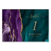 パープル金ゴールドアゲートティール（緑がかった色）結婚ズ テーブルナンバー (裏面)