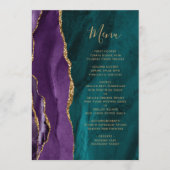 パープル金ゴールドアゲートティール（緑がかった色）結婚ズ メニュー (正面)