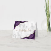パープル金ゴールドアゲートマーブル結婚リザーブドズプレイス カード (正面)