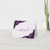 パープル金ゴールドアゲートラベンダーリザーブド結婚ズプレイス カード (正面)