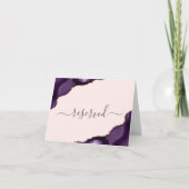 パープル金ゴールドアゲート赤面結婚リザーブドズプレイス カード (正面)