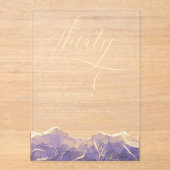 パープル金ゴールドアゲート30th30誕生日パーティー アクリル招待状 (正面)