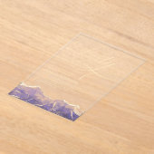 パープル金ゴールドアゲート40th40誕生日パーティー アクリル招待状 (レイダウン)