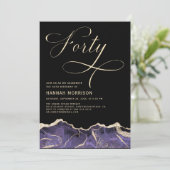 パープル金ゴールドアゲート40th40誕生日パーティー 招待状 (スタンド正面)