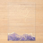 パープル金ゴールドアゲート90th90誕生日パーティー アクリル招待状 (正面)