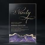 パープル金ゴールドアゲート90th90誕生日パーティー アクリル招待状<br><div class="desc">濃厚な紫とエレガント金ゴールドアガテのデザインを搭載した洗練された90歳の誕生日の招待。この招待は贅沢モダンと時代を超越した美しいを融合させる。深いの紫色の色調は、放射金ゴールド詳細にアクセントされ、リーガルと美的を作り出スタイリッシュし、思い出に残る高級マイルストーンお祝いに最適な選択である。</div>