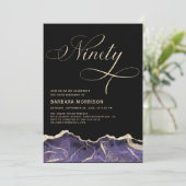 パープル金ゴールドアゲート90th90誕生日パーティー 招待状 (スタンド正面)