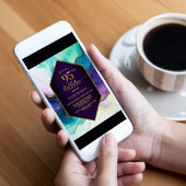 パープル金ゴールドアゲート95th誕生日パーティー 招待状