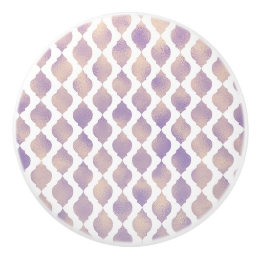 パープル金ゴールドアラビアンモロッコグラムインディアンテーマ セラミックノブ (正面)