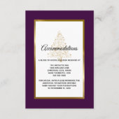 パープル金ゴールドウィンターウェディング エンクロージャーカード (正面)