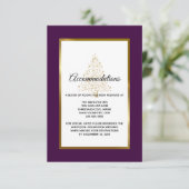 パープル金ゴールドウィンターウェディング エンクロージャーカード (スタンド正面)